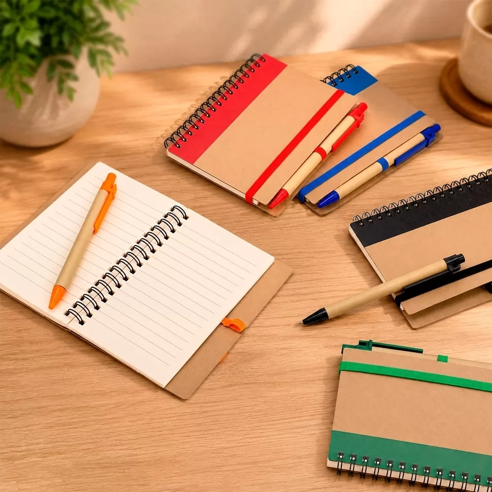 CADERNO ECOLÓGICO COM CANETA