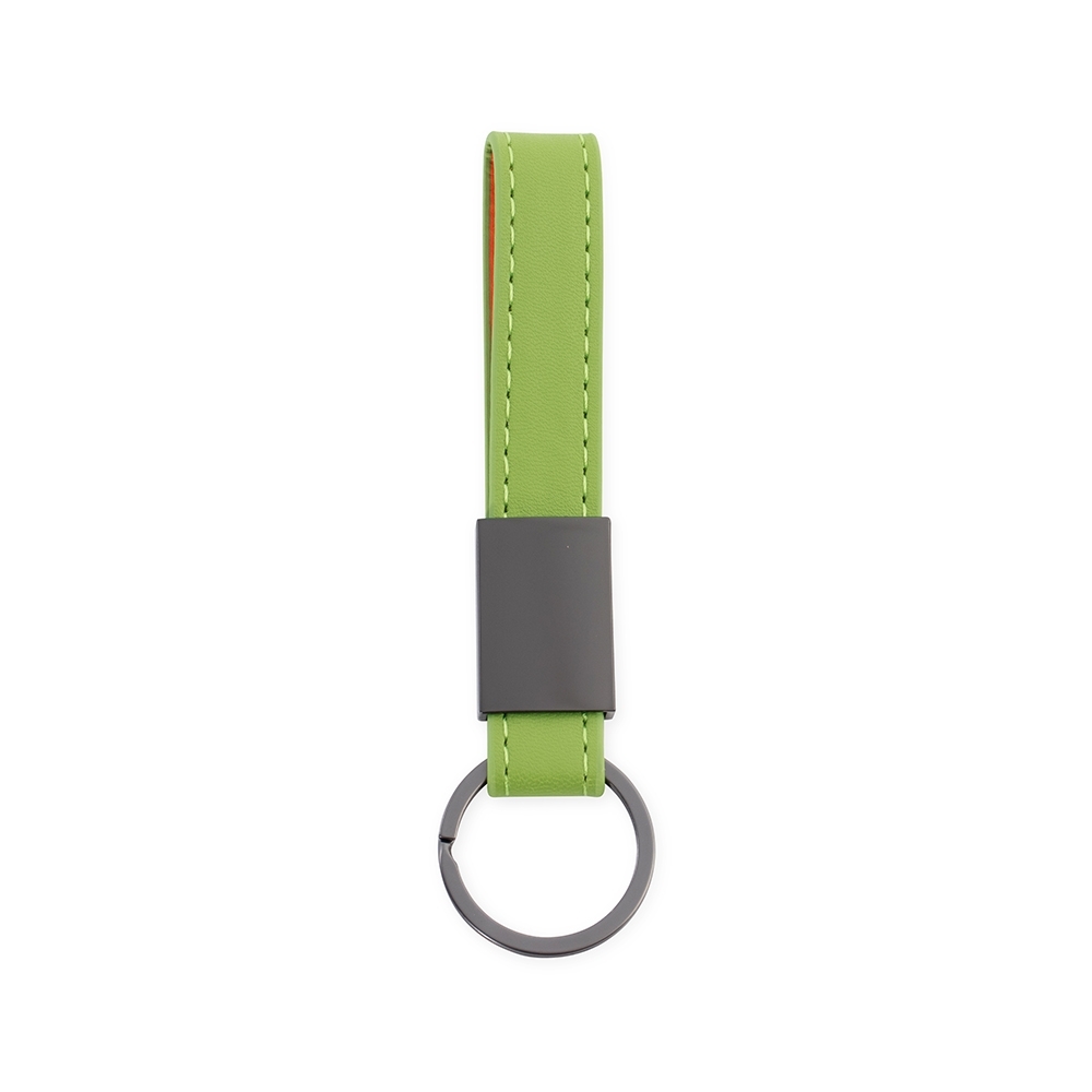 CHAVEIRO METAL COM COURO SINTÉTICO