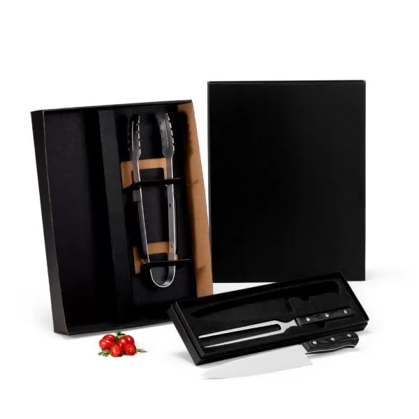 CONJ. PARA CHURRASCO PREMIUM EM MADEIRA / INOX
