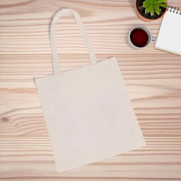 SACOLA / ECOBAG EM ALGODÃO RECICLADO - NATURAL - 38X42CM