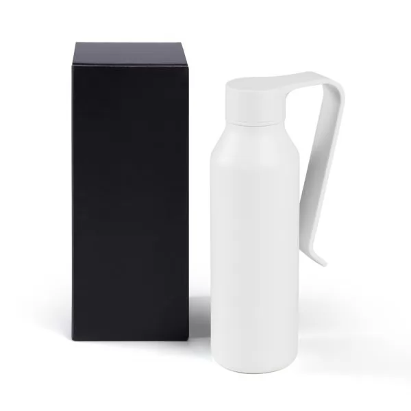 GARRAFA CAMADA DUPLA EM ALUMÍNIO RECICLADO - BRANCA - 450ML