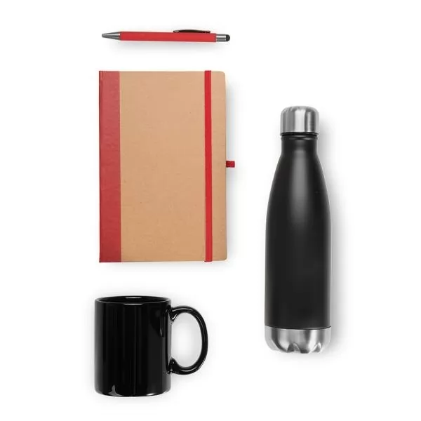 KIT ESCRITÓRIO - VERMELHO - 4 PÇS