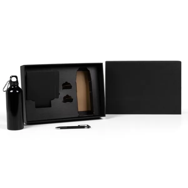 KIT SQUEEZE CADERNETA E CANETA - PRETO - 3 PÇS