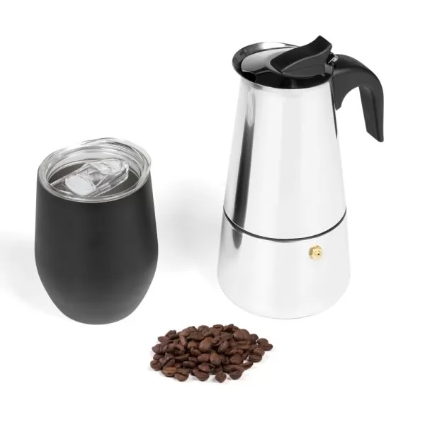 KIT CAFETEIRA ITALIANA E COPO TÉRMICO - 2 PÇS