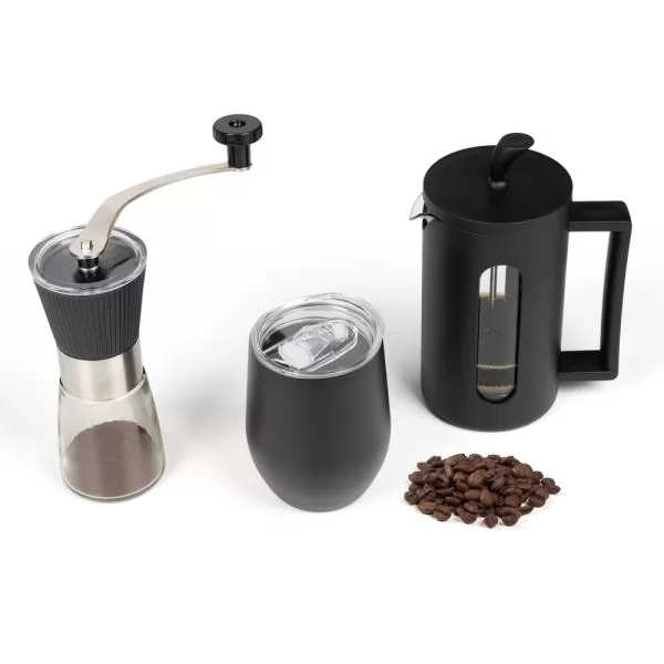 KIT CAFETEIRA MOEDOR E COPO TÉRMICO - 3 PÇS