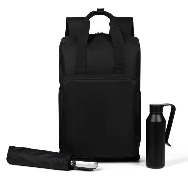 KIT MOCHILA GARRAFA E GUARDA-CHUVA - 3 PÇS