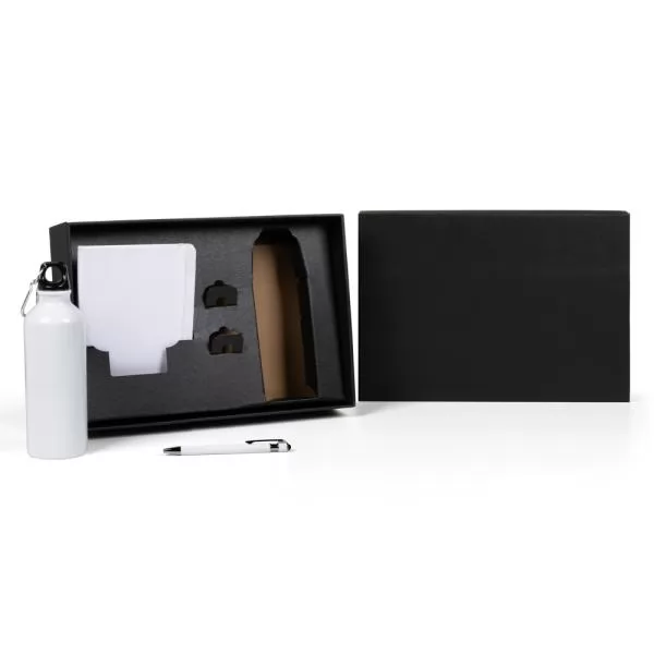 KIT SQUEEZE CADERNETA E CANETA - BRANCO - 3 PÇS