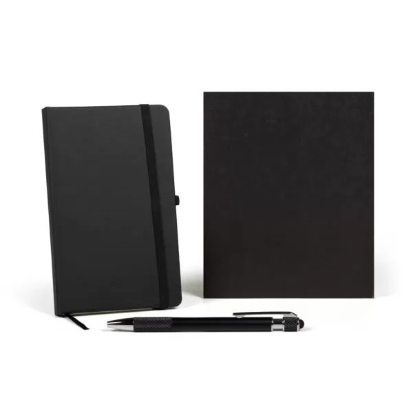 CADERNETA P/ ANOTAÇÕES COM CANETA - PRETO