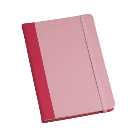 Caderneta Grande tipo MOLESKINE capa c/ Recorte Pink | Rosa Bebê com Pauta