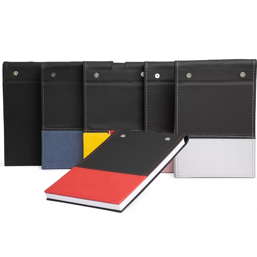 BLOCO DE ANOTAÇÕES EM COURO SINTÉTICO E PORTA CANETA