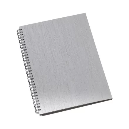 Caderno de Negócios Grande Capa Metalizada Prata