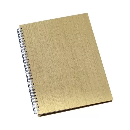 Caderno de Negócios Grande Capa Metalizada Ouro