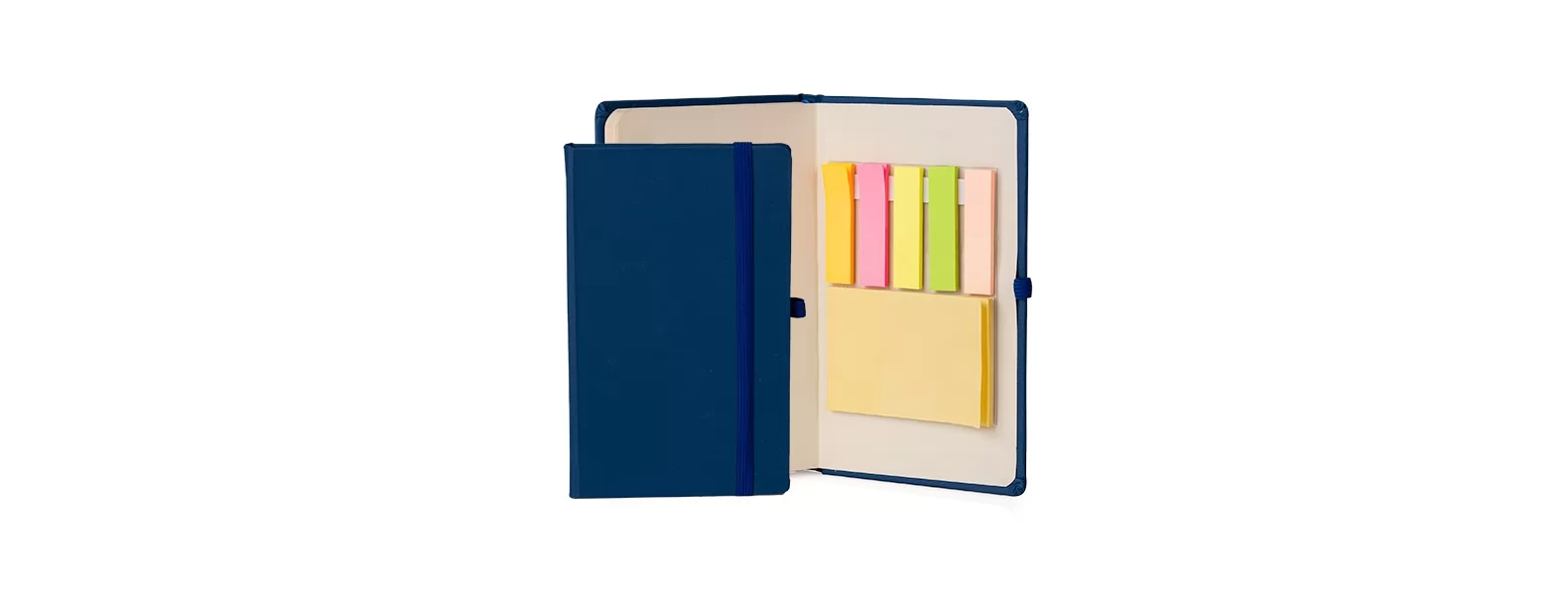 Caderneta Azul - 80 Folhas E Marca Página Com 5 Cores