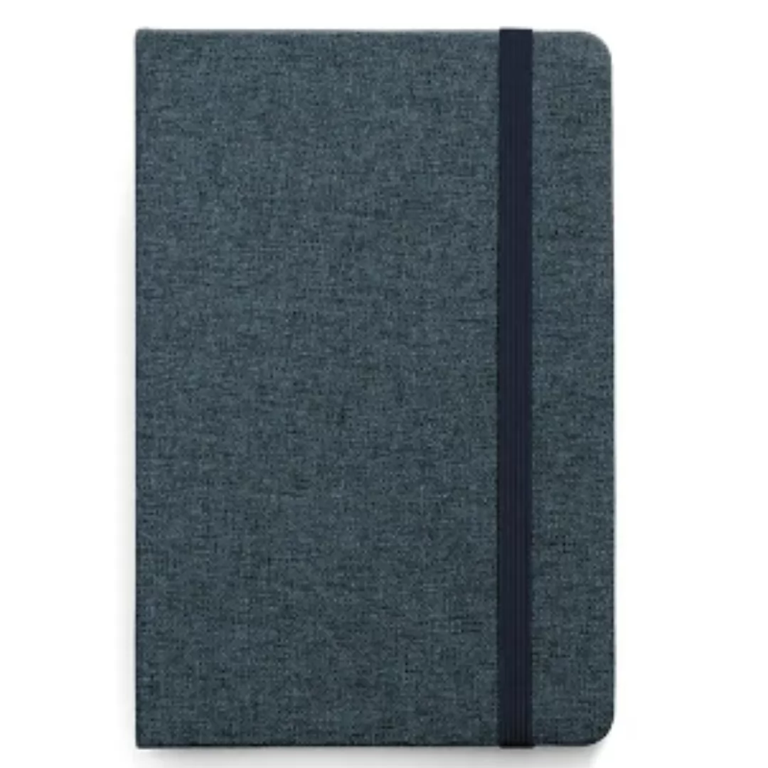Caderneta Para Anotações Pautada - 21X14 Cm - Capa Em Poliester Azul