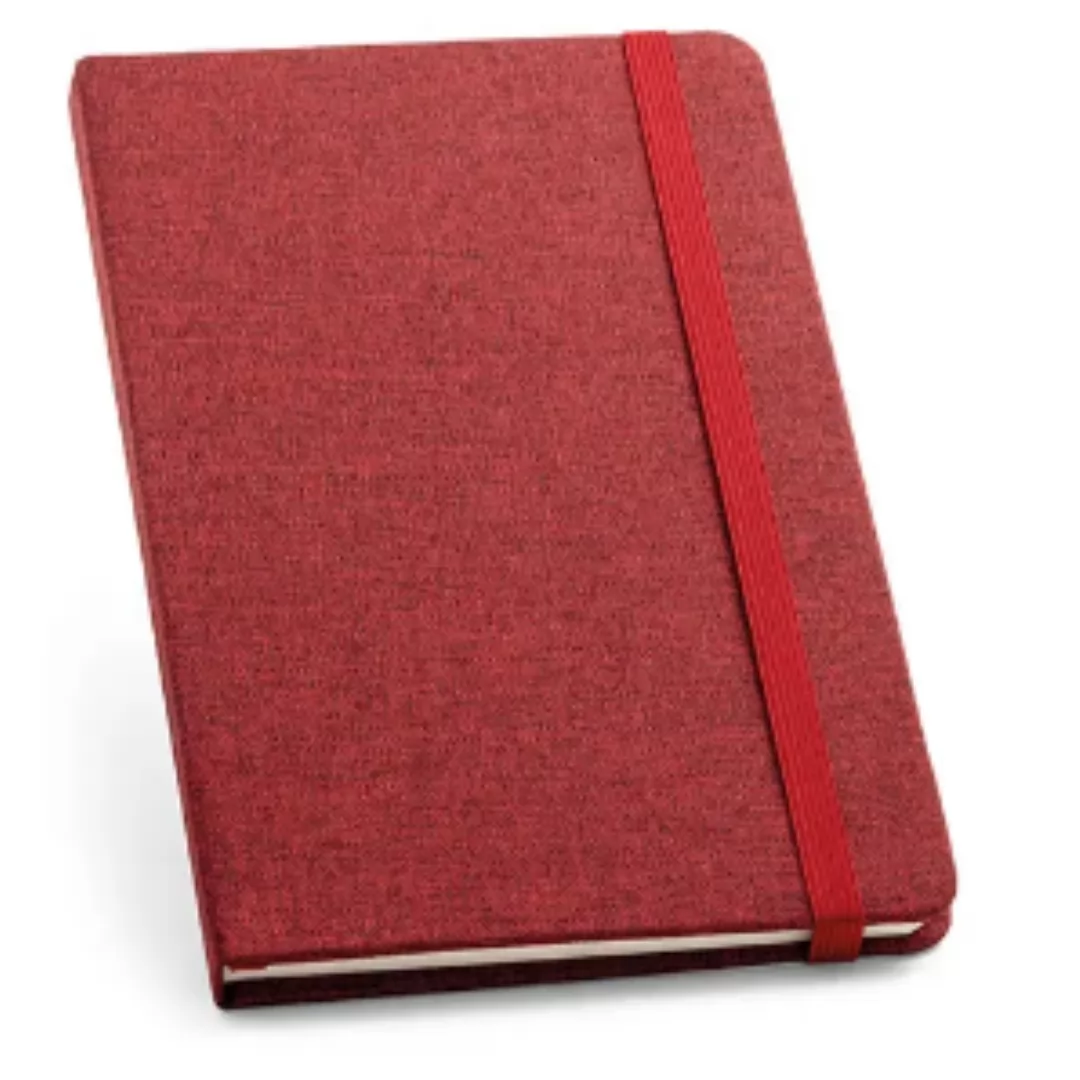 Caderneta Para Anotações Pautada - 21X14 Cm - Capa Em Poliester Vermelho