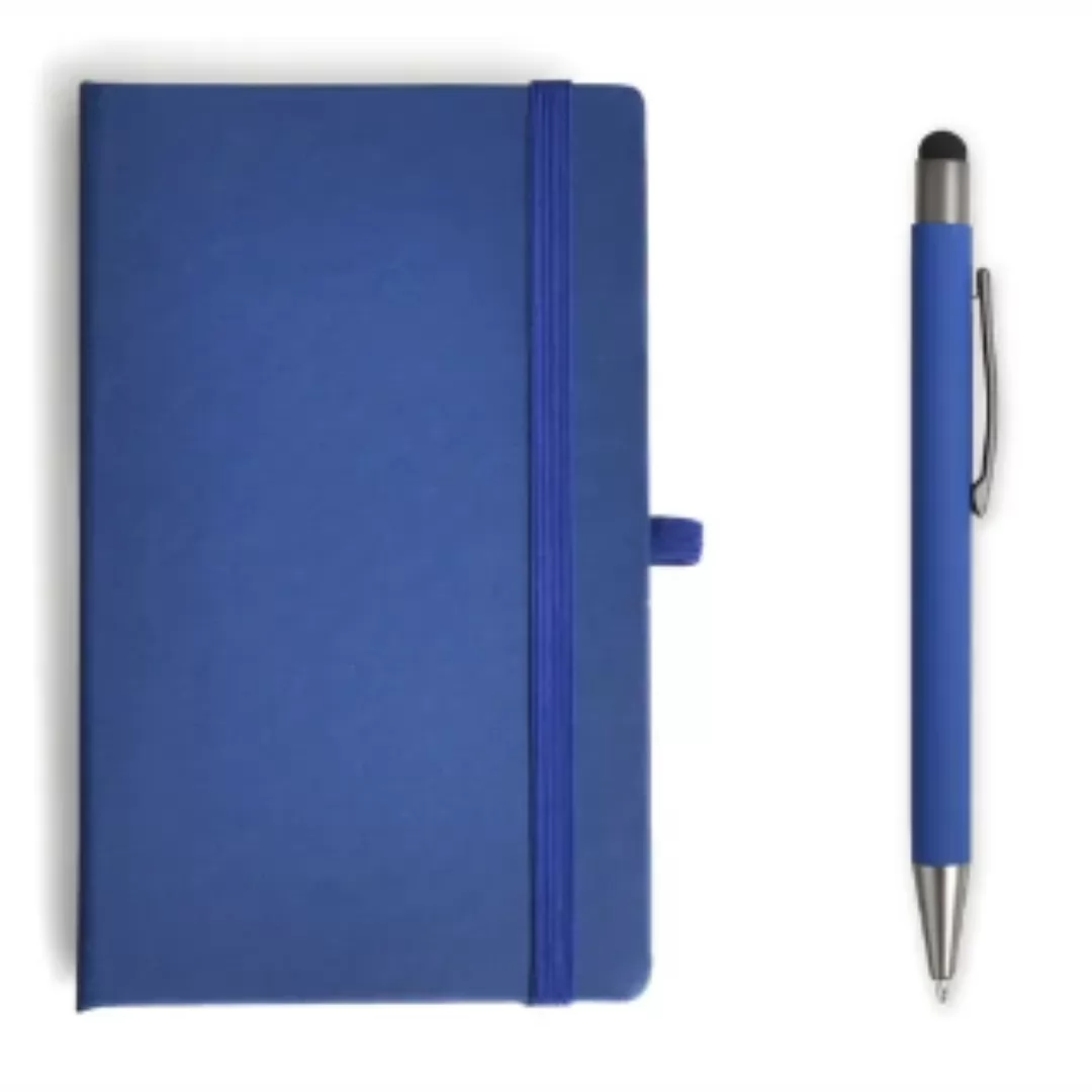 Caderneta P/ Anotações Com Caneta - Azul