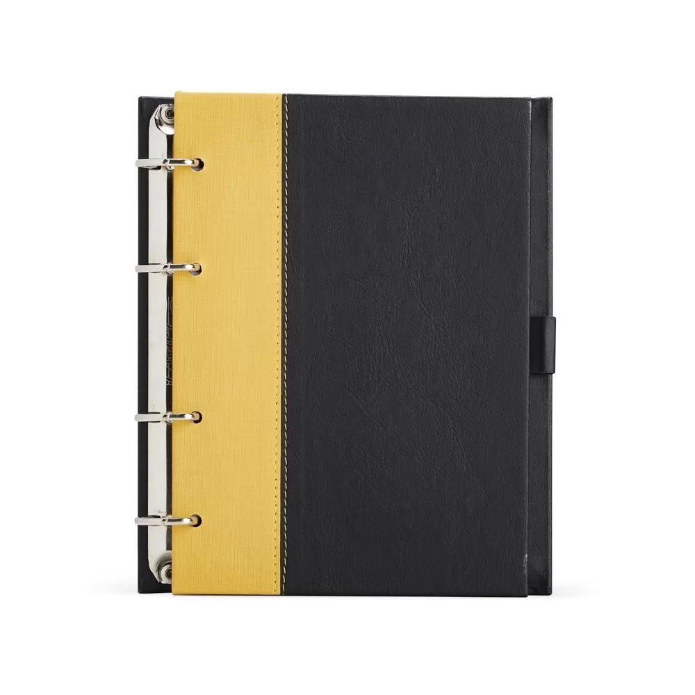 CADERNO FICHÁRIO DE COURO SINTÉTICO