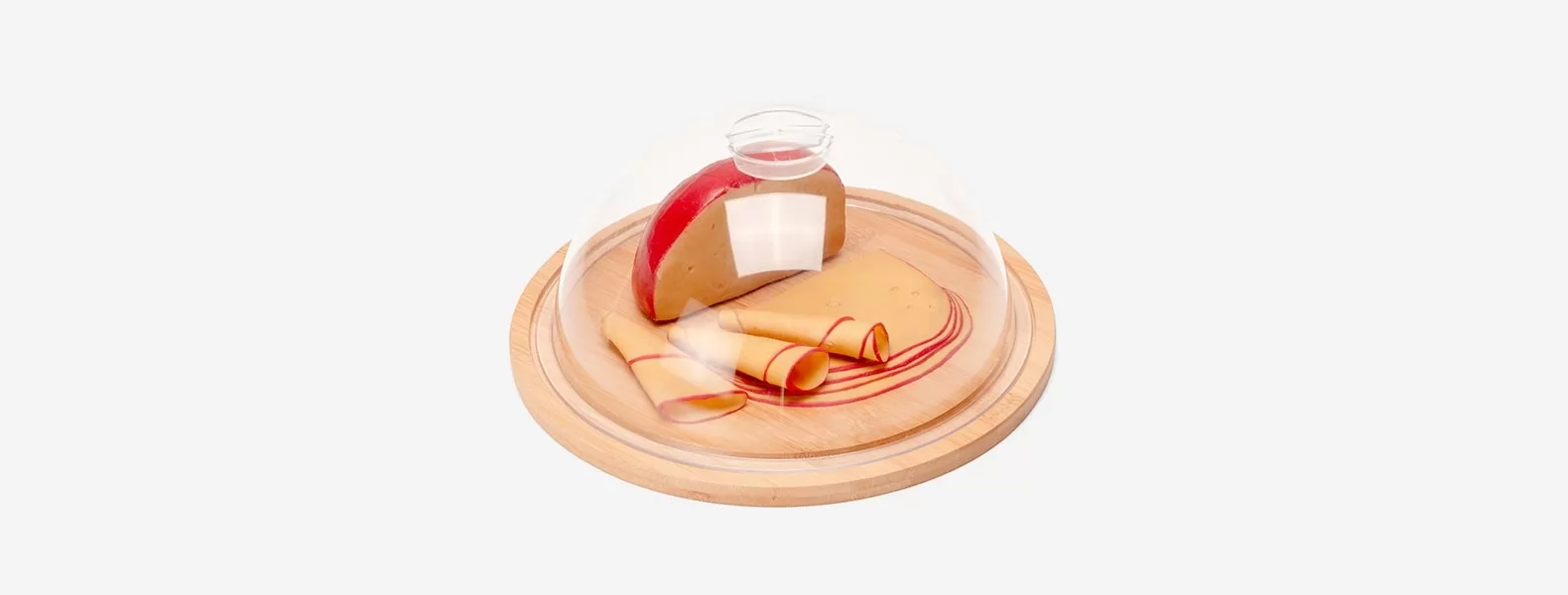 Porta-queijo Em Bambu E Poliestireno - 2 PÇs