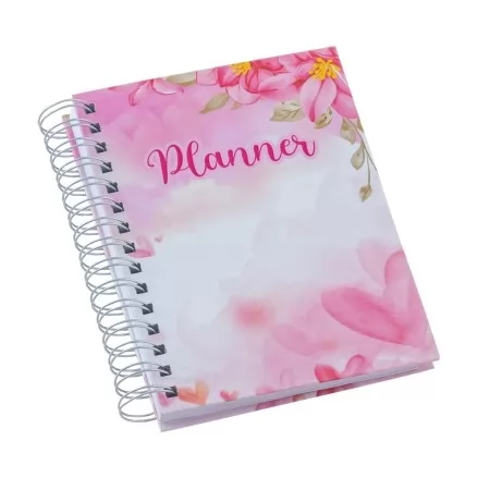 Planner Feminino Capa Estampada Flores Rosas