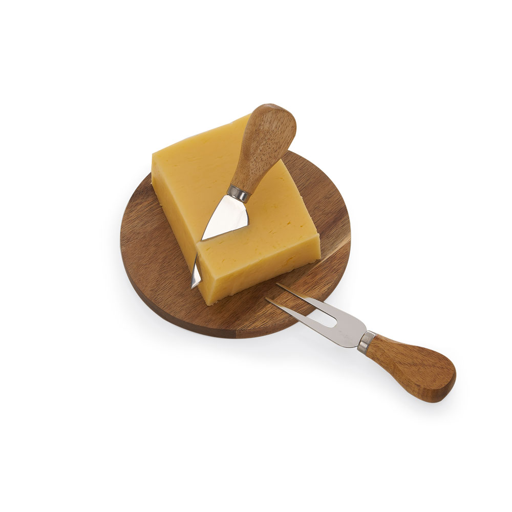 Kit queijo com 03 peças: faca garfo e
