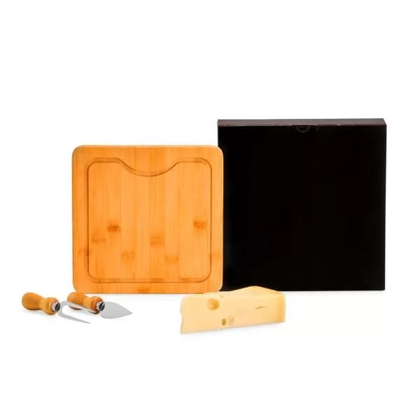 CONJ. PARA QUEIJO EM BAMBU / MADEIRA / INOX - 3 PÇS