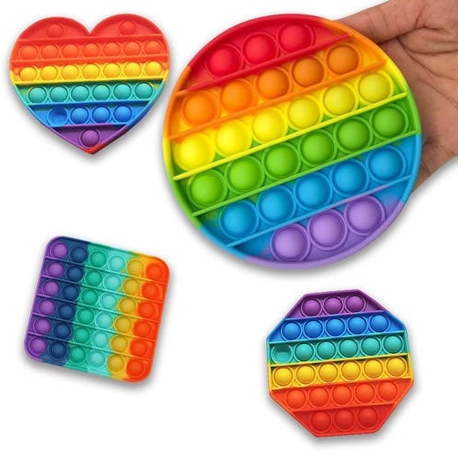 Pop It Fidget Brinquedo De Apertar Anti Stress Sensorial Rainbow