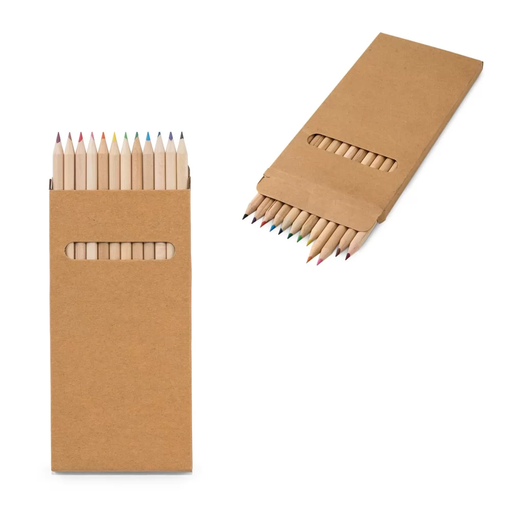 CROCO Caixa de cartão com 12 lápis de cor