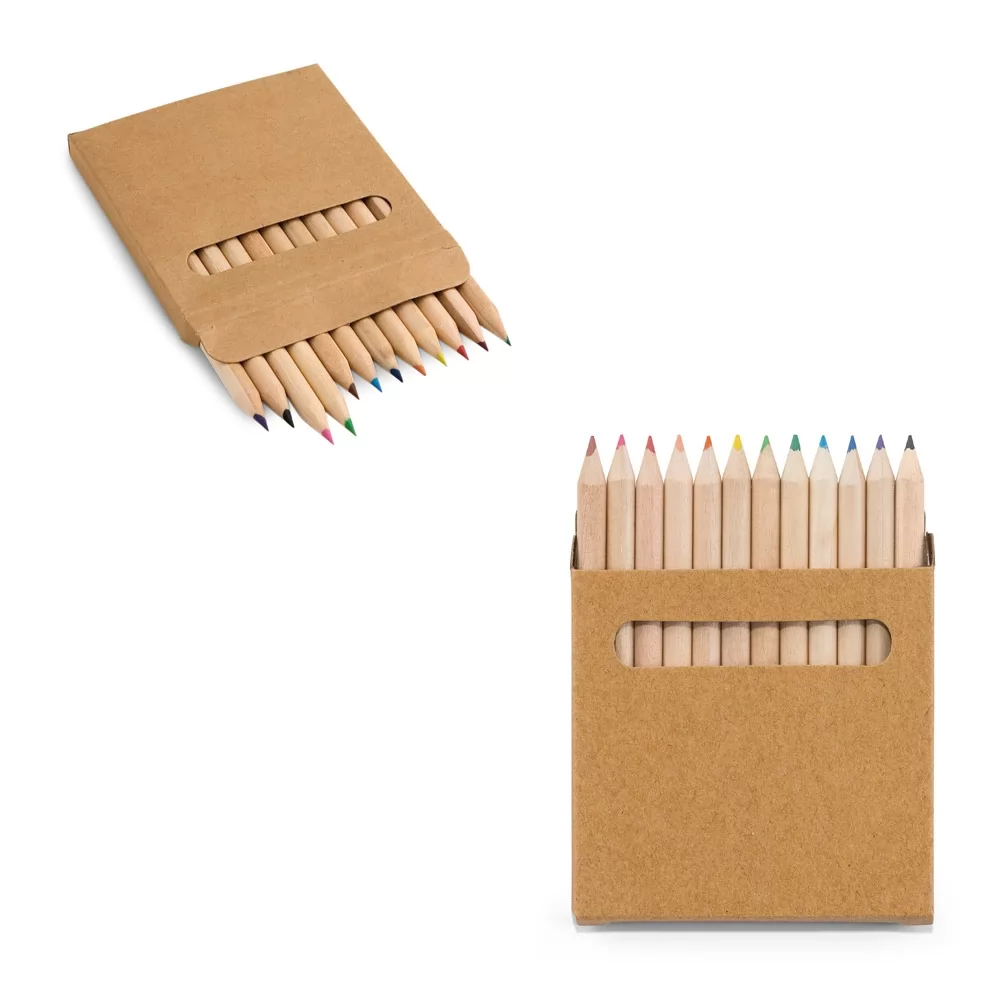 COLOURED Caixa de cartão com 12 mini lápis de cor