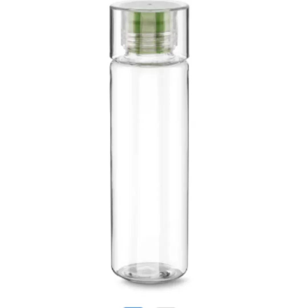 Garrafa Plástica - 600Ml - Transparente / Verde